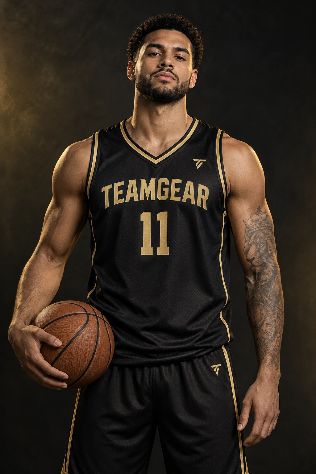Basketball Uniforms in the TeamGear black and yellow style