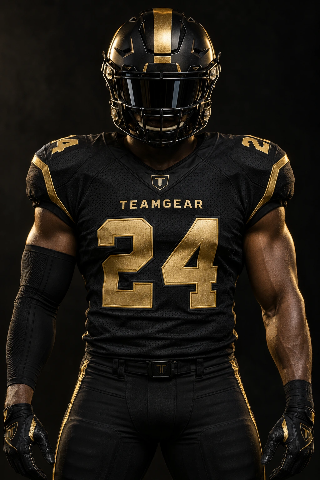 Football Uniforms in the TeamGear black and yellow style